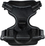 Voyager Dog Harness Dual Leash Attachment No-Pull Control Adjustable Soft but Strong Pet Harness for Medium and Large Dogs with 3M Reflective Technology, Black Nylon, XS (Chest: 13-16")