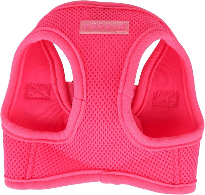 Puppia Neon Soft Vest Harness Step-in No Choke No Pull Walking Training for Small and Medium Dog, Pink, X-Large