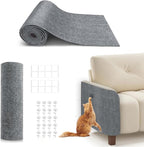 78.7"X15.8" Cat Scratching Mat, Self-Adhesive Cats Carpet, DIY Scratch Furniture Protector for Couch, Sofa, Wall & Doors, Durable Cat Scratch Guards Couch Cats Scratcher from Claw (Grey)