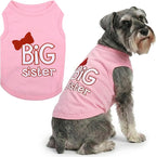 Parisian Pet Dog Shirt – 100% Cotton Shirts for Large Dogs – Pink Sleeveless Pet Clothes – Lightweight and Breathable Dog Apparel – Girl Big Sister Dogs Clothes - Stretchy Pet T Shirts
