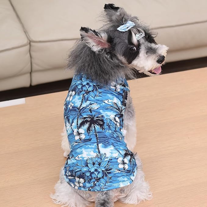 CuteBone Dog Shirts 2-Pack Soft Pet Clothes Breathable Summer Vest for Small Puppy and Stretchy Cat Apparel 2BX19M