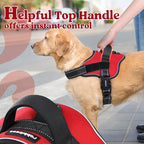 rabbitgoo Dog Harness for Large Dogs, No Pull No Choke Pet Vest, Easy Wearing with One Buckle, Reflective, Adjustable Pet Harness with Molle for Walking, Training, Red, L