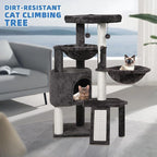 Xin Three Layer Cat Tree with Cat Condo and Two Hammocks,Darkgray …