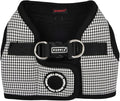 Puppia Amatus Dog Vest Harness B (Step-in) Fashionable Houndstooth Pattern Spring Summer Harness for Small and Medium Dogs, Black, Large