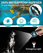 Dog Shock Collar with Remote Control - Rechargeable Dog Training Collar, IPX7 Waterproof E Collar for Dogs with 4 Safe Modes Flashlight Beep Vibration Shock Ideal for All Dog Sizes (8-150lbs)