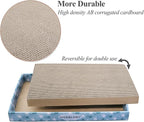 VIVAGLORY Cat Scratcher Padpal Cat Scratching Board, Cardboard Scratcher with Catnip for Indoor, Flat Scratch Board Scratch Pad Cardboard for Kitten, Extra Wide, 3Pack