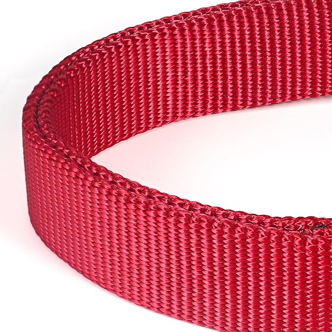 Premium Nylon Adjustable Anti-Escape Martingale Dog Collar,Heavy Duty Metal Hardware for Large Active Dogs Daily Walking,Training,etc...(Chili Pepper, Large)