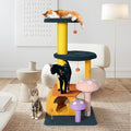 NUNU LAB Mushroom Cat Tree, Multi-Level Cat Tower, Mushroom Cat Scratching Post, Cute Cat Tower, with Cat Scratching Post, Cat Bed & Interactive Balls, for Indoor Cats (D-068, 26.8 * 22.8 * 53.4)