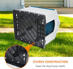 ZENY 34Inch Large Plastic Dog House - Water Resistant Dog Kennel for Small to Medium Sized Dogs All Weather Indoor Outdoor Doghouse Puppy Shelter