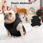 Fleece Lining Dog Hoodie with Harness Built in,Extra Warm Medium Dog Jacket in Winter Doggie Coats with Drawstring Hooded,Black L