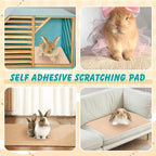 Rabbit Cuttable Scratch Mat, Bunny Toy, 78.74 * 11.81 inch Scratching Pad Rabbit Mats for Cage Cat Animal Floor Scratching Mats Rug for Biting Sleeping Nesting
