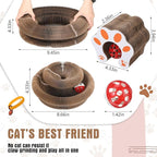 Soulchen 4 Pcs Magic Organ Cat Scratching Board, Combinable Cats Toy for Adult Pets, Interactive Cardboard Kitten Scratcher with Bell Ball, Durable Foldable Accordion Scratch Pad (Cat Paw)
