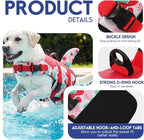 ASENKU Dog Life Jacket - Pet Safety Vest for Swimming & Boating, Shark Life Jacket with Floatation, Dog Lifesavers Swimsuits for Small Medium Large Dogs (Strawberry, S)