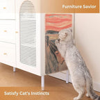 Sisal Cat Scratcher Post Mat (Use on Wall, Couch and Carpet), Durable and Shedding-Resistant Cat Scratching Surface - 21.7x13 inch with Adhesives and Twist Pins (Scream)