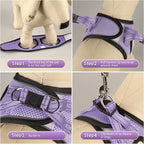 YIMEIS Dog Harness and Leash Set, No Pull Soft Mesh Pet Harness, Reflective Adjustable Puppy Vest for Small Medium Large Dogs, Cats (Taro Purple, Medium (Pack of 1)