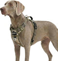 Funfox Dog Harness No Pull, Adjustable Pet Vest Harness, Super Soft Material with Vertical Handle Easy Control, Reflective Night Walking, 2 Leash Clips for XLarge Dogs, Camo Green, XL