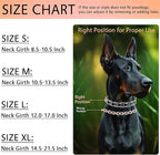 Stainless Steel Dog Training Collar, Quick Release Buckle, Adjustable Collar for Large Dogs Neck Girth 12"-17“