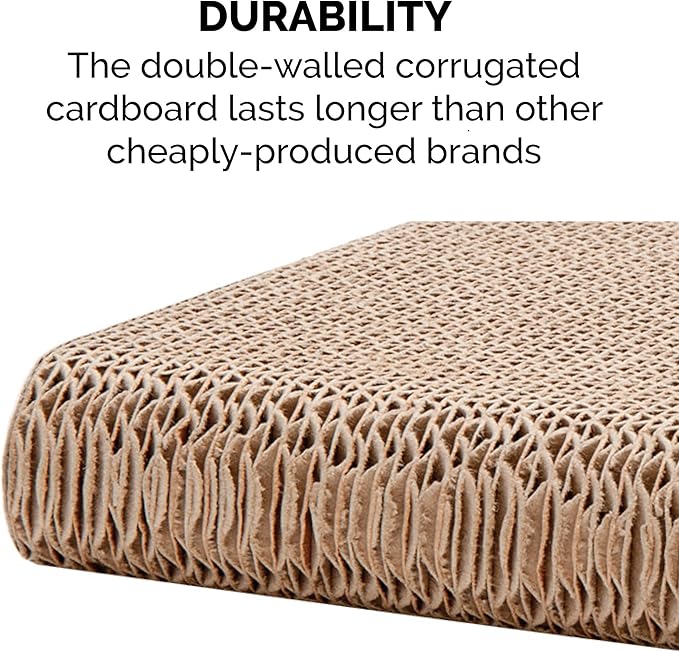 Furhaven 2-Pack Scratching Boards w/ Catnip & Wall-Mounting Hooks for Indoor Cats, Reversible - Wall-Mounted Corrugated Cat Scratchers - Seaglass, Standard/2-Pack