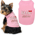 Parisian Pet Dog Shirt - 100% Cotton Shirts for Small Dogs - Pink Sleeveless Girl Pet Clothes - Lightweight and Breathable Puppy Clothes - Stretchy Dog Apparel for Little Sister Dogs