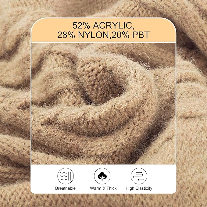 BEAUTYZOO Small Dog Sweater-Dog Sweatshirt Pullover Cable Knit Wear Classic Turtleneck Thick Cold Weather Clothes for Small Dogs, Medium Dogs, Puppies,Khaki Cable M (Back: 16", Chest: 21", Neck: 13")