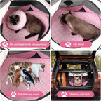 Dog Cat Playpen, Puppy Pet Playpen Indoor for Dog Crate Tent Cage Outdoor, Portable Pop Up Dogs Enclosure Kennel with Carrying Case for Dogs/Cats/Rabbits (Pink with Pad, Medium)