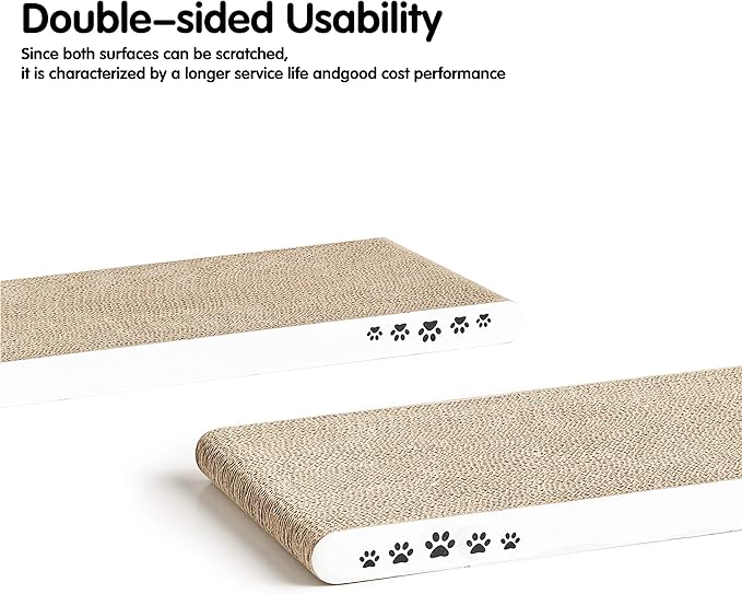 Cat Scratcher, Heavy Duty Scratch Pad, Durable Corrugated Cardboard Scratching Board for Indoor Cats, Double-Sided Usability, Recyclable, with Catnip