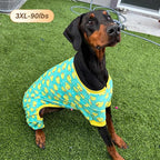 KYEESE Dog Pajamas Velvet Dog Pajamas Large Sized Dogs Soft Dogs Clothes Pjs with Construction Vehicles Pattern Stretchy Pet Jammies Coat Comfy Pet Onesie Costume, 3X-Large