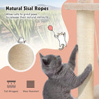 PETSITE Woven Cat Tree, Modern Cat Tower with Hammock & Scratching Posts, Cattail Condo & Top Perch, Cat Activity Tree for Indoor Cats