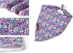 Lionet Paws Spring Summer Dog Bandana Washable Cotton Blue Handkerchief Scarf Triangle Floral Oxalis Bandana for Small Medium Dogs Girl Boy
