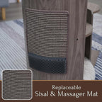 PetPals Modern Design Cat Tower, Wooden Cat Tree with Recycled Paper Rope Scratching Posts, Sisal Mat, Soothing Self Grooming Massager, Removeable Bed (Taupe)