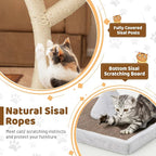 Tangkula Tall Cat Tree, 70 Inch Multi-Level Large Cat Tower with 3 Warm Perches, 3 Jingling Balls, Sisal Scratching Posts & Board, Modern Cat Tree for Indoor Cats Large Adult