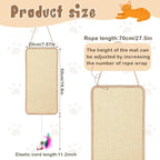2 Pack Cat Door Toy 7.87"x19.69" Sisal Door Cat Scratching Mat with a Mouse Play Toys Double Use Hanging Scratcher Wall Floor Mount Kitty Scratching Pad for Indoor Kitten with Hemp Rope