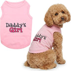 Parisian Pet Dog Shirt – 100% Cotton Shirts for Large Dogs – Pink Sleeveless Puppy Clothes – Lightweight and Breathable Dog Apparel – Girl Dogs Clothes - Stretchy Daddy’s Girl Pet Shirt