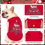 KOOLTAIL Christmas Shirts Clothes-2 Pack Dog Sleeveless Vest with Cute Printing, Soft Stretchy Breathable Cotton Pet T Shirt Apparel for Extra Small Medium Girl&Boy Dogs Puppy Cats