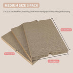 Large Cat Scratcher Pad with Box, Reversible Corrugated Cardboard Scratch Pad, Kitten Scratching Board with Catnip, Durable Recycle Scratching Pads (Small pad: 13.78" x9.53" x1", Pattern Two-3 PCS)