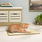 SAFAVIEH Cat Scratch Mat Pad Collection, 9" x 14", Beige, Sisal & Jute Boucle Weave, Velcro & Slip Resistant Backing