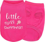 Pink Cotton Dog Shirt with 'Little Miss Sweetheart' Print, Soft & Breathable Pet Apparel for Small to Large Dogs, All-Season Sleeveless Vest, Cute and Comfortable Dog Outfit.Pink Lollipop 4XL