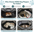 Dog Playpen, Portable Puppy Pet Crate Indoors for Small/Medium Dogs Cats Rabbits, Foldable Dog Cage Enclosure for Outdoor, Pop Up Dogs Tent Kennel with Carrying Case, Dark Grey