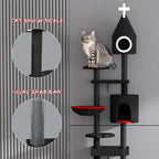 NUNU LAB 88'' H Tall Gothic Cat Tree, Cat Condo, Cat Tower