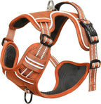 HEELE Dog Harness for Large Dogs No Pull Dog Vest Harness for Large Dog with Soft Padded Handle Reflective for Outdoor Training, Pumpkin Orange, L