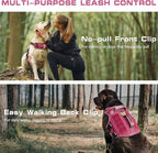 Small Dog Harness, Heavy Duty Tactical No Pull Dog Harness, No Choke, Easy On and Off Pet Vest with Molle System, Adjustable Reflective Dog Vest with Breathable Padded for Walking Hiking Training