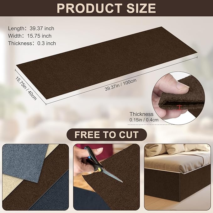 Cat Scratch Couch Furniture Protector, Self-Adhesive & Cuttable Furniture Scratch Protector Pad, Wear-Resistant Wall & Sofa Guard, Multi-Functional Cat Scratcher Brown