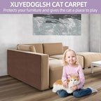 Cat Scratch Mat 120 "x15.8, Cat Scratch Sofa Furniture Protector, Trimmable Self-Adhesive Cat Scratch Pad for Decorating Cat Towers, DIY Cat Tree Shelf, Walls and Climbing Frames (Brown)