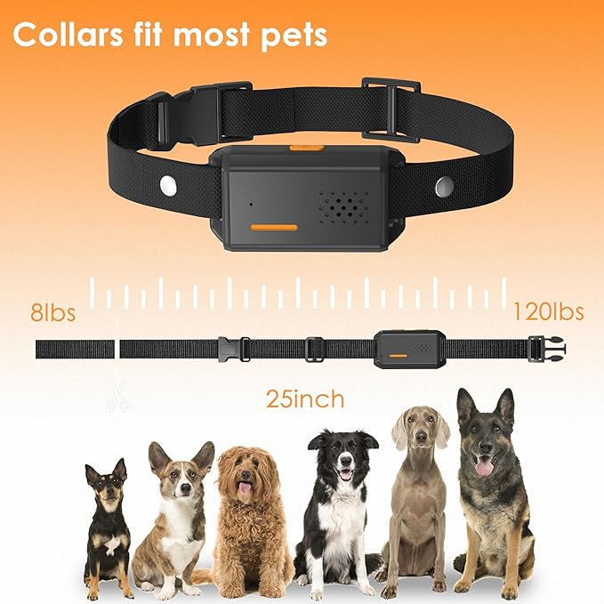 2-in-1 Dog Training Collar with Remote & Automatic Bark Control, Beep Vibration & Safe Static Modes, 3300FT Range, Adjustable Sensitivity, Rechargeable, for Small Medium Large Dogs