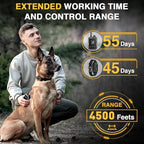 ABBIDOT Shock Collar for Dog-4500 FT Dog Training Collar with Remote, IPX7 Waterproof with 6 Training Modes, Beep, Vibration, Safe Shock, Enhanced Night Light, Rechargeable E-Collar
