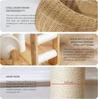 Modern Design Cat Tree Tower, Hand Woven Comfortable Cat Nests with Natural Sisal Staircase and Scratch Toys, This Apartment is Suitable for Large Breed Indoor Multiple Play with