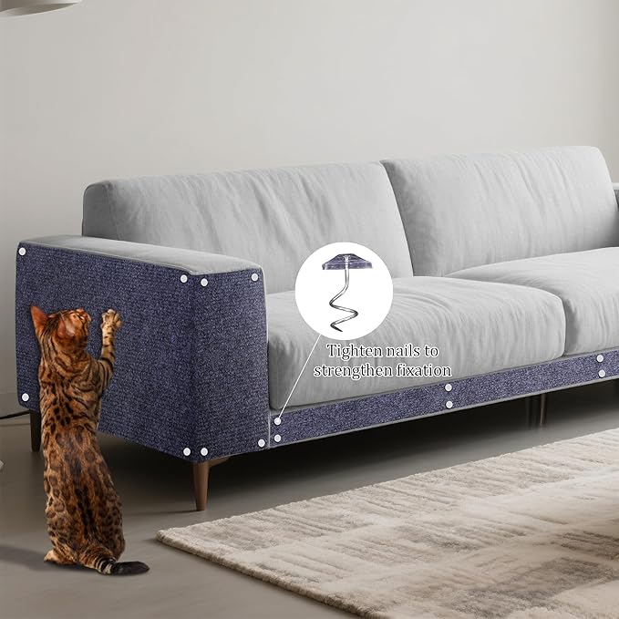 2 Pack Cat Scratch Furniture Protector Trimmable DIY Climbing Scratching for Indoor Couch Protector from Cat Claws, Walls and Tower Replacement (Grey, 15.7'' x 39.3'')