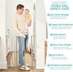 Regalo Safety 36” Extra Tall Baby Gate for Doorways & Bottom of Stairs, Pressure Mounted Baby Gate with Door for Babies, Toddlers & Pets, Tested & Safe, American Designed and Owned, Platinum