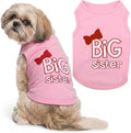 Parisian Pet Dog Shirt – 100% Cotton Shirts for Medium Dogs – Pink Sleeveless Puppy Clothes – Lightweight and Breathable Dog Apparel – Girl Big Sister Dogs Clothes - Stretchy Pet T Shirts