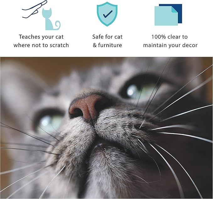 Sofisti-Cat Training Tape, Cat Tape for Furniture, Scratch Deterrent Keep Cats from Scratching Furniture with Our Double -Sided Repellent, 2.5" x 15' Roll